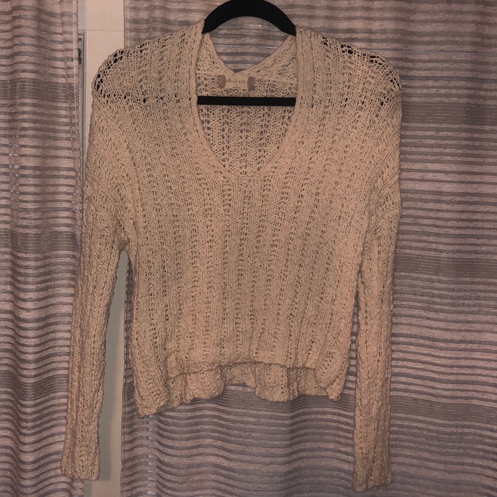 WHITE CROPPED SWEATER
